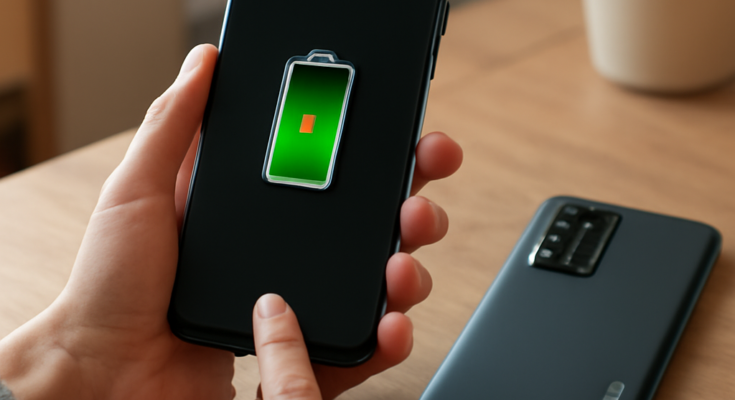 Samsung- und Xiaomi-Smartphone mit Akku-Symbol: Google-Update reduziert Hintergrundaktivitäten und verbessert die Akkulaufzeit im Alltag.