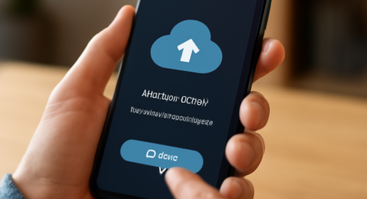 Alt-Text: „Android-Smartphone mit geöffneten Google-Backup-Einstellungen: Update verbessert Gerätesicherung, Backup-Status und Datenwiederherstellung beim Gerätewechsel.“