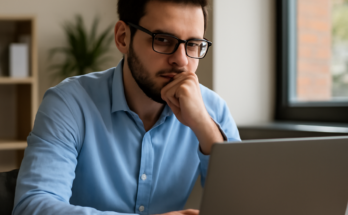 Symbolbild Rathaus/Verwaltungsgebäude mit ausgefallenen Monitoren und Warnsymbol: Stadt Remscheid einen Tag ohne zentrale IT – Fragen zu IT‑Sicherheit und möglichem Cyberangriff.