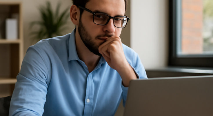 Symbolbild Rathaus/Verwaltungsgebäude mit ausgefallenen Monitoren und Warnsymbol: Stadt Remscheid einen Tag ohne zentrale IT – Fragen zu IT‑Sicherheit und möglichem Cyberangriff.