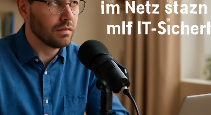 Illustration zu IT-Sicherheit: Phishing-Mail und gestohlene Login-Daten, Symbol für Identitätsdiebstahl im Netz; Fokus auf MFA, Passwortmanager und Zero-Trust-Schutzmaßnahmen.