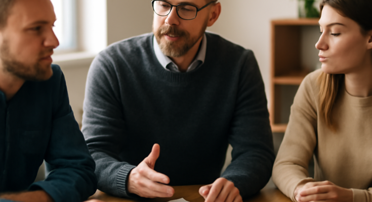 Alt-Text: „Handwerksbetriebe im IT-Sicherheitsstammtisch: Austausch zu Phishing, Ransomware, sicheren Passwörtern, Backups und Updates.“