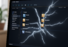 Alt-Text: **„Windows-11-Dateiexplorer im Dark Mode mit kurzen weißen Aufblitzern beim Ordnerwechsel – Anzeige-Bug sorgt für Flackern.“**
