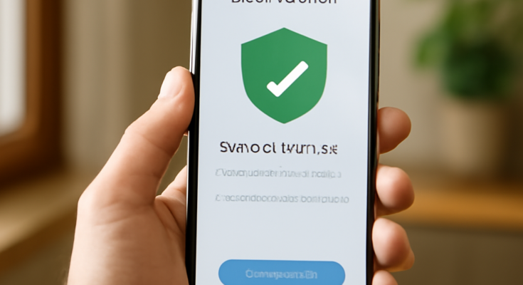Smartphone mit Android-Update-Hinweis und Schloss-Symbol: 24‑Stunden‑Sperre nach Sicherheitsupdate schützt sensible Funktionen vorübergehend.