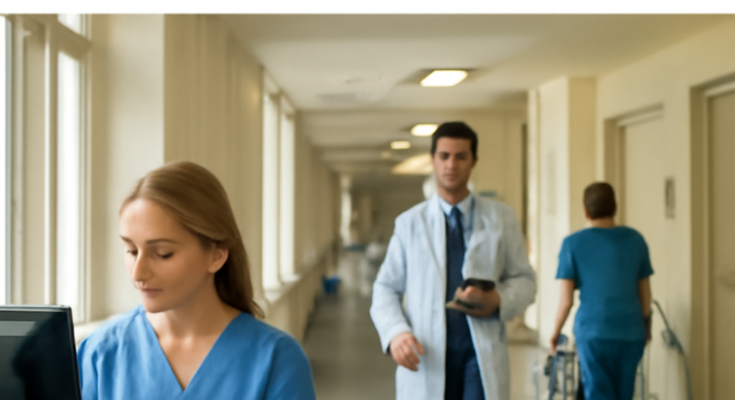 Symbolbild: Klinikpersonal in einem Berliner Krankenhaus arbeitet trotz anhaltender IT-Störung an der Charité weiter, Abläufe laufen teils über manuelle Ersatzverfahren.