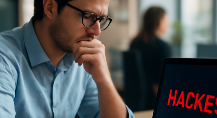 Symbolbild: Zug der Deutschen Bahn vor digitalem Warnhinweis – Cyberangriff löst IT-Störung aus und beeinträchtigt Abläufe im Bahnbetrieb (18.02.2026).