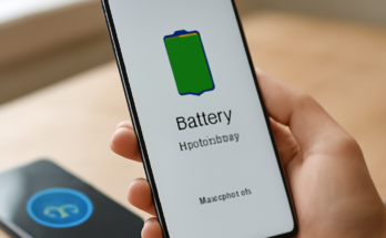 Smartphone mit Android-Logo und eingeblendeter Akkuanzeige – Google-Update optimiert Hintergrundprozesse und verlängert die Akkulaufzeit bei Samsung- und Xiaomi-Geräten.