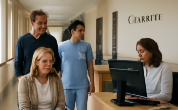 Menschen warten in der Charité Berlin an der Patientenaufnahme; anhaltende IT-Störung führt zu Notbetrieb, längeren Wartezeiten sowie Terminverschiebungen, Notfälle werden priorisiert behandelt.