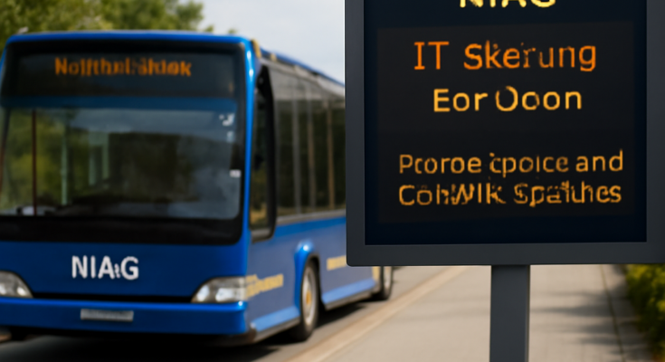 NIAG-Busverkehr nach IT-Störung: Verspätungen und Ausfälle, Echtzeitinfos zeitweise eingeschränkt – Fehler behoben, Betrieb wieder stabil.