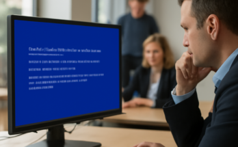 Alt-Text: **Symbolbild: Windows-Update sorgt für IT-Störung in der Stadtverwaltung Essen, digitale Verwaltungsprozesse und Online-Services zeitweise eingeschränkt.**