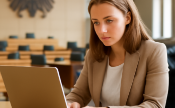 Symbolbild: Laptop mit Warnhinweis auf dem Bildschirm, daneben Netzwerkkabel und Serverracks – nach IT-Störung im Landtag sind Systeme wieder stabil, Ursachenanalyse läuft.