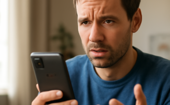 Google-Pixel-Smartphone mit Update-Symbol auf dem Bildschirm, Nutzer reagieren schmunzelnd auf einen bizarren Bug nach einem Pixel-Update.