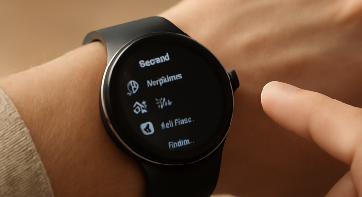 Alt-Text: **„Google Wear-OS-Update für die Pixel Watch: neues Schnellzugriff-Feature erleichtert die Bedienung und macht häufig genutzte Funktionen schneller erreichbar.“**