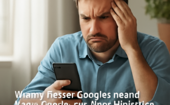 Illustration eines Smartphones mit Google Maps: geändertes Bewertungssystem, unübersichtliche Rezensionen und Nutzerkritik „Müll“ am Update.