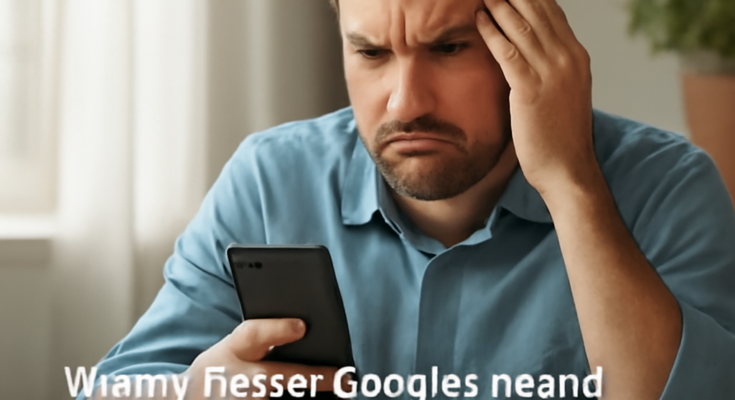 Illustration eines Smartphones mit Google Maps: geändertes Bewertungssystem, unübersichtliche Rezensionen und Nutzerkritik „Müll“ am Update.