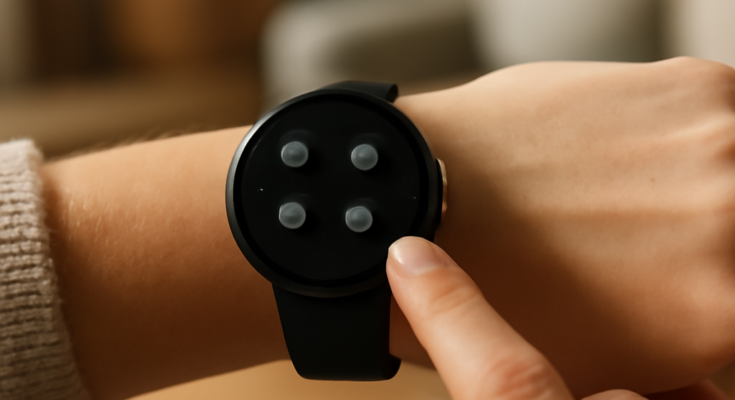 Pixel Watch mit Wear-OS-Update: neues Feature für schnelleren Zugriff auf Einstellungen und Schnellzugriffe.