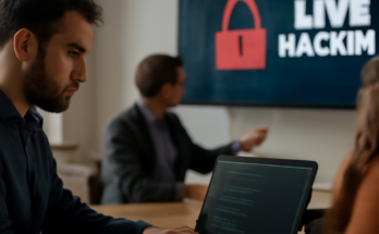 Live-Hacking-Demo zur IT-Sicherheits-Awareness: Phishing, Passwortdiebstahl und typische Angriffswege verständlich gezeigt.