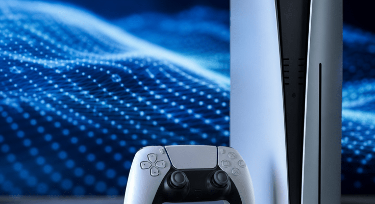Realistisches, hochwertiges redaktionelles Beitragsbild passend zum Artikel "PlayStation-5-Beta-Update: KI-Upscaler PSSR 2 wird auf der PS5 Pro zum Standard". Inhaltlicher Kontext: Sony verteilt ein Beta-Update für die PS5 Pro, das den KI-Upscaler PSSR 2 für mehr als 100 unterstützte Spiele standardmäßig aktiviert und weiterhin deaktivierbar lässt. Das Update enthält zudem Bluetooth-Änderungen, bleibt zunächst mehrere Monate in der Testphase und soll später regulär veröffentlicht werden.. Thematische Begriffe: update, playstation 5, beta, ki-upscaler, pssr 2. Professionelle Fotografie bzw. glaubwürdige redaktionelle Darstellung, klare Bildkomposition, keine Schrift, keine Logos, keine Wasserzeichen.