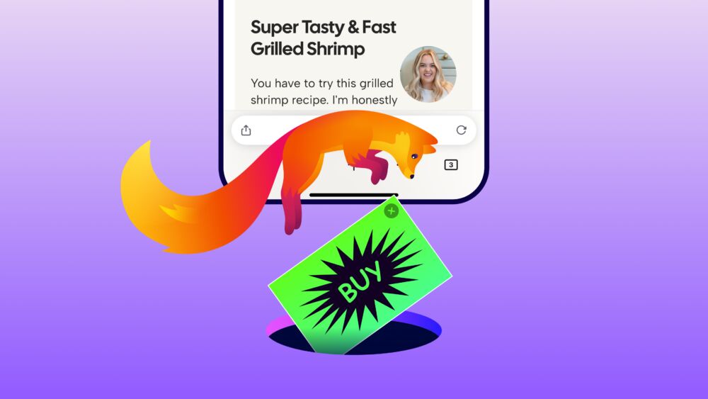 Firefox für iOS mit aktiviertem Werbeblocker – offizielles Mozilla-Blogmotiv