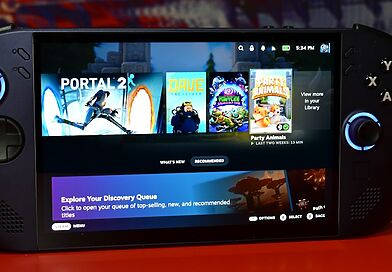 Handheld-Gaminggerät mit Spielebibliothek