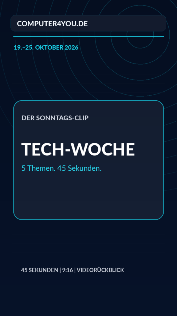 Tech-Woche 19.–25. Oktober 2026 – Cover