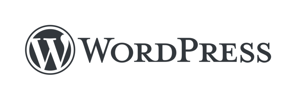 Offizielles WordPress-Logo mit WordPress-Schriftzug